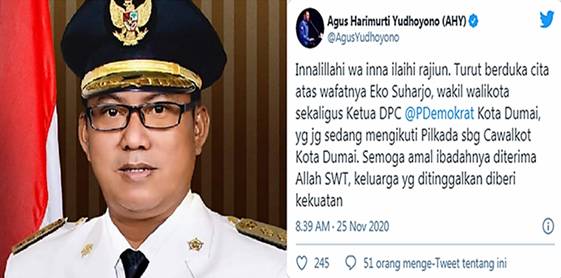 Innalillahi Wa Inna Ilaihi Rajiun, Calon Wali Kota Dumai Eko Suharjo Meninggal Dunia