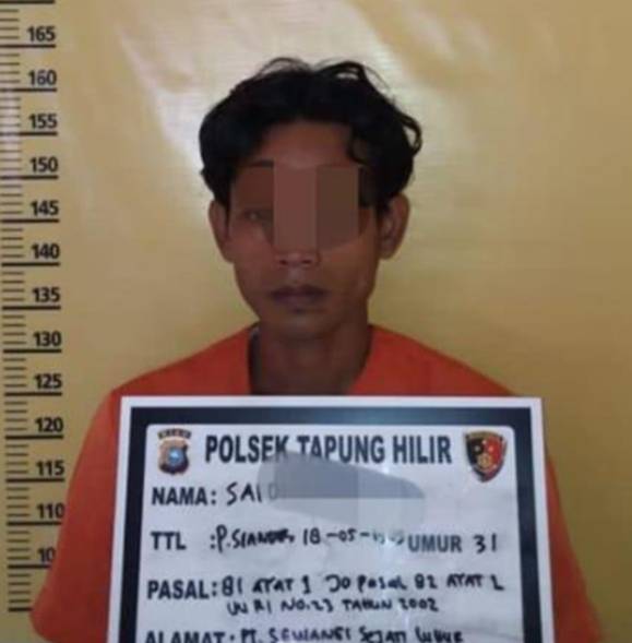 Polsek Tapung Hilir Amankan Tersangka Pencabulan Anak Gadis Dibawah Umur