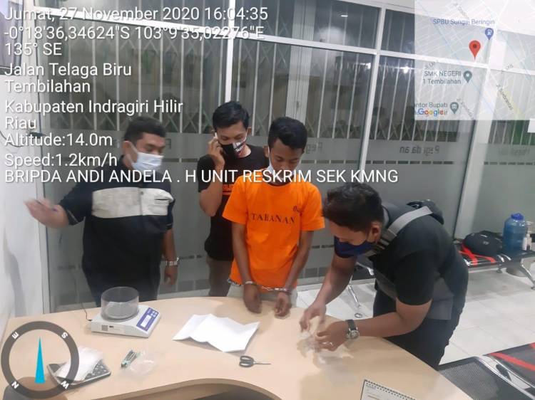 Reskrim Polsek Kemuning Inhil Amankan Seorang Terduga Pelaku Tindak Pidana Narkotika Jenis Sabu