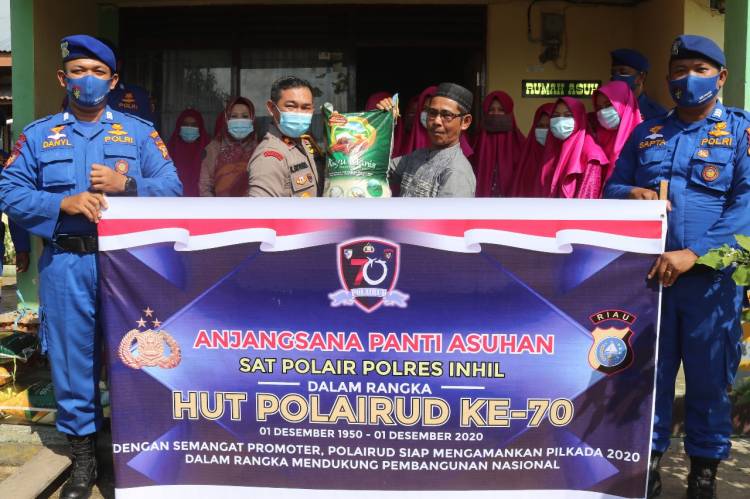 Dalam Rangka Peringatan HUT Satpolairud ke-70, Satpolair Polres Inhil Beri Bantuan ke Panti Asuhan