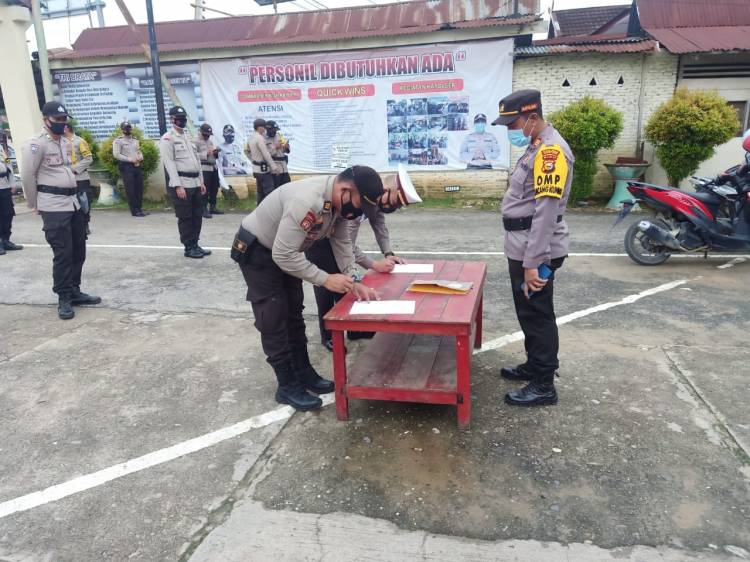 Polsek Bagan Sinembah Teken Pakta Integritas Netralitas Anggota Polri di Pilkada Rohil