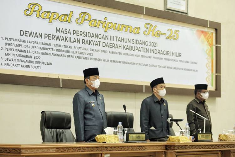 Bupati Inhil Hadiri Rapat Paripurna ke-25 Masa Persidangan III Tahun Sidang 2021 DPRD Inhil