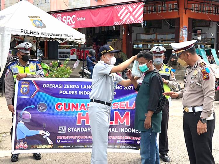 Operasi Zebra Lancang Kuning 2021, Polres Inhil Galakkan Edukasi Prokes