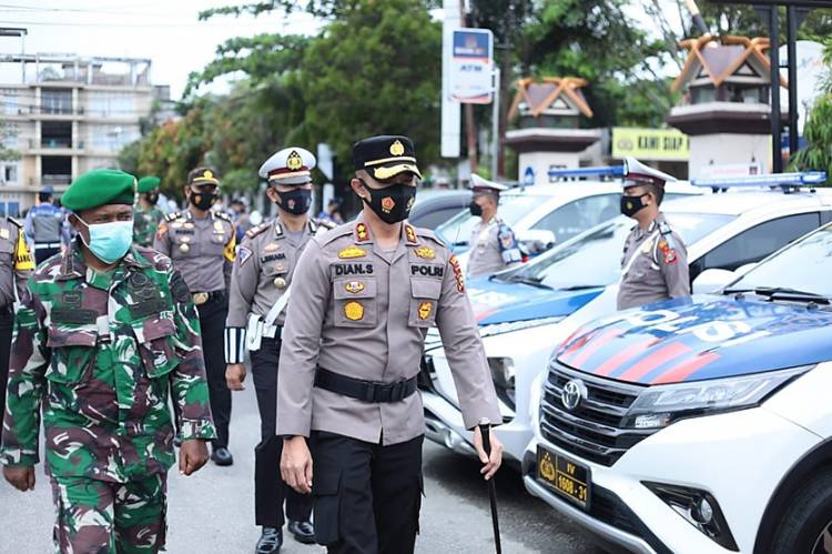 Kapolres Inhil Bertindak Sebagai Inspektur Apel Gelar Pasukan Operasi Zebra Lancang Kuning 2021