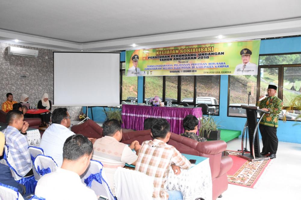 DPM-PTSP Kampar sosialisasikan Perpu 24 tentang Perizinan Electronic