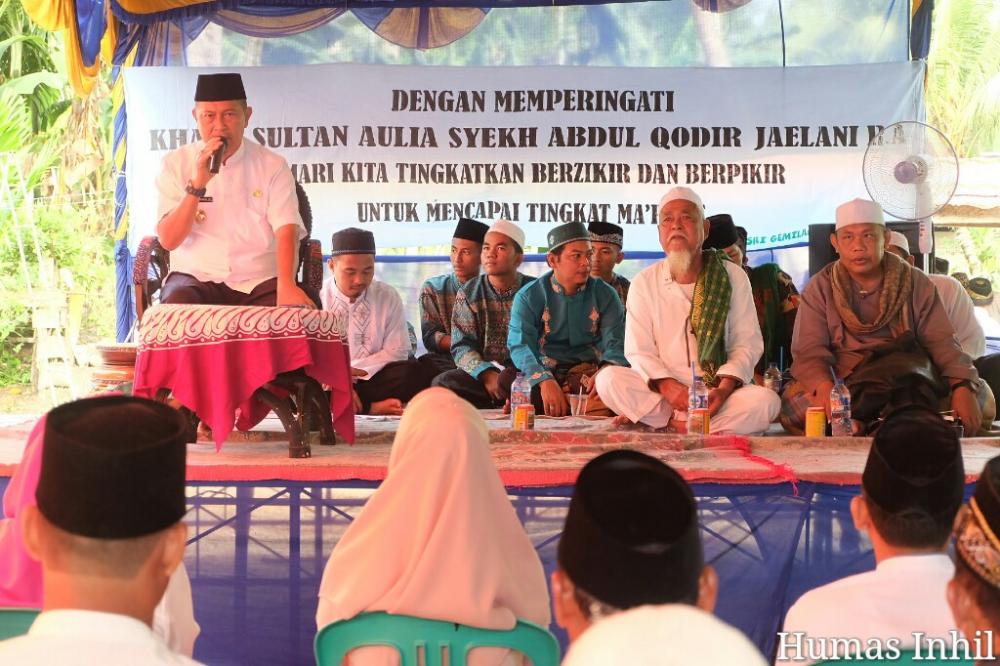 Wakil Bupati Inhil H Syamsudin Uti Hadiri Khaul Sultan Aulia Syekh Abdul Qadir Jailani 