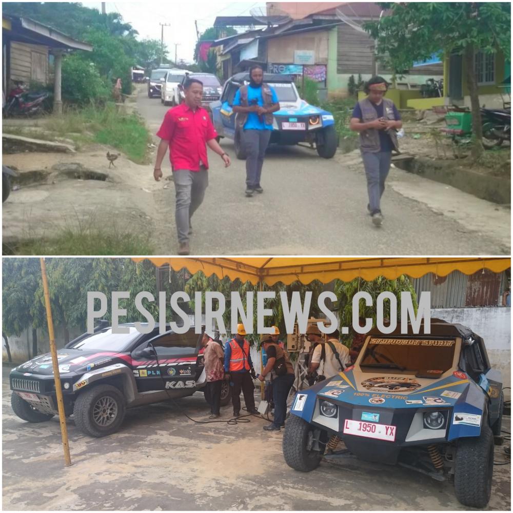 Ini Dia Penampakan Mobil Listrik Hasil Karya Anak Bangsa Saat Singgah di Kantor PLN Rayon Bagan Batu Rokan Hilir - Riau 