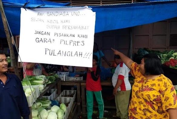 Sandi Cawapres No 02 Menjawab Tudingan Rekayasa Saat Berkunjung Di Pasar Kota Pinang Sumut
