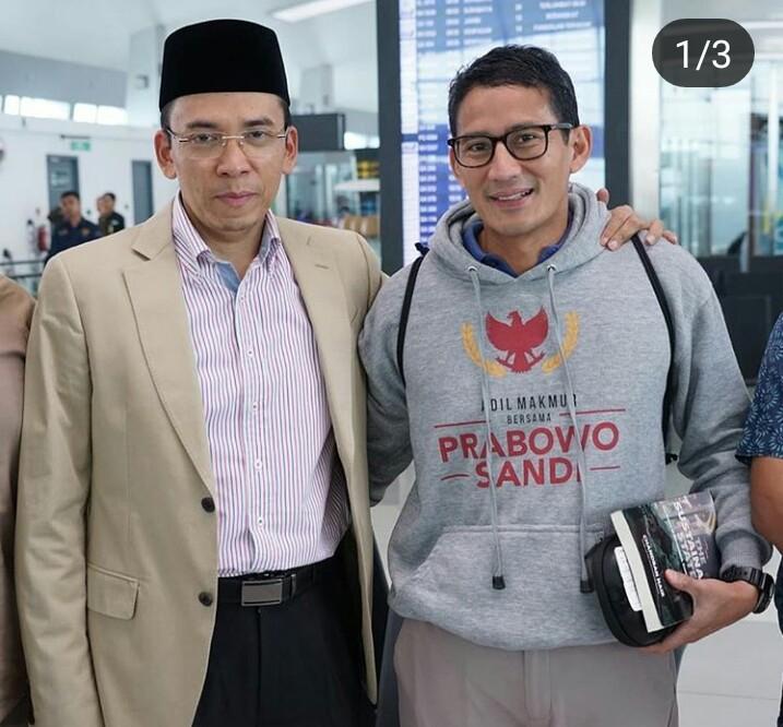 Pertemuan TGB dan Sandiaga,walau pilihan politik beda silahturahim harua di jaga