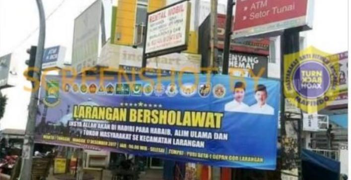 Cek Fakta Spanduk "Larangan Bersholawat" Yang Viral Dimedsos,