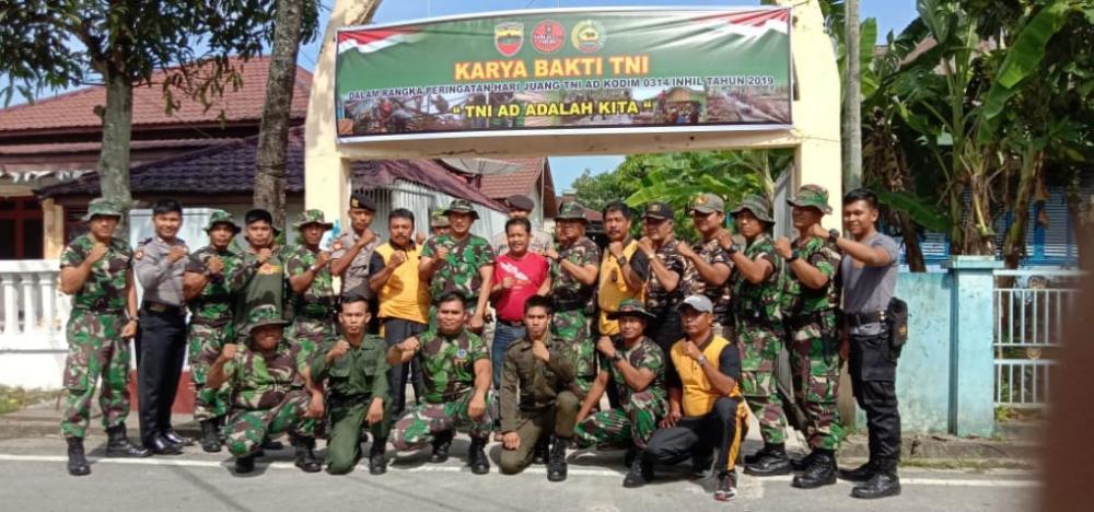 Menyambut Hari Juang Kartika Kodim 0314 Inhil Laksanakan Gotong Royong