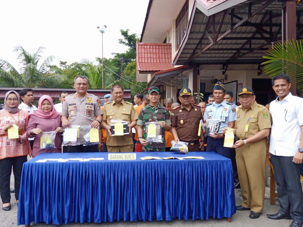 Polres Inhil Musnahkan 621,07 Gram Barang Bukti Narkotika