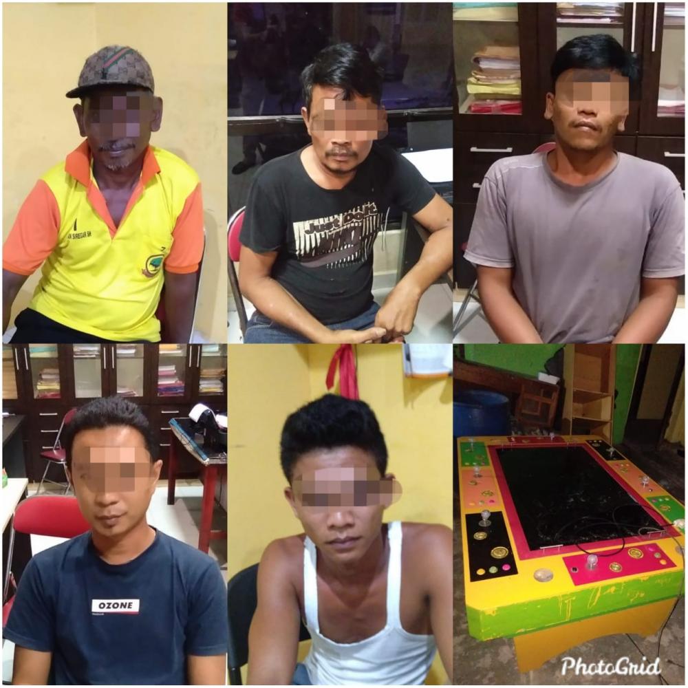 Sedang Asik Main Judi Mesin Ikan-ikan, 5 Pelaku Diciduk Tim Buser Polres Kampar