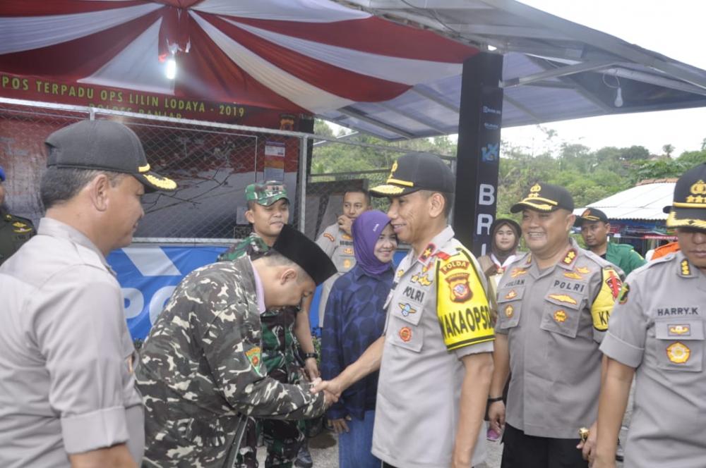 Wakapolda Jabar Brigjen Pol. Dr. Akhmad Wiyagus, S.I.K., M.Si., M.M. Cek Kesiapsiagaan Pos Pengamanan Terpadu Ma'onah Purwaharja Polres Banjar 