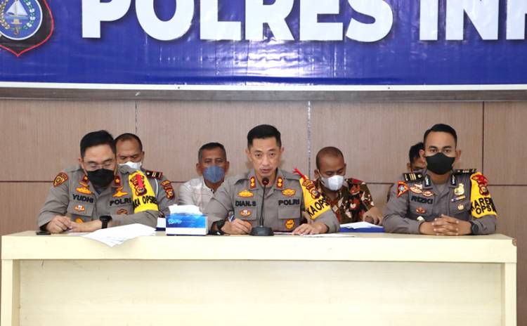 Kapolres Inhil Sampaikan Capaian Kinerja Polres Inhil Tahun 2021 Dihadapan Awak Media