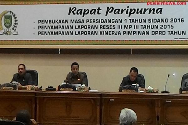 Awali Tahun 2016, DPRD Inhil Gelar Rapat Paripurna dengan Mengangkat 3 Agenda