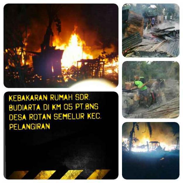 Diduga Akibat Korsleting Listrik, 1 Unit Rumah Karyawan PT.BNS Ludes Terbakar