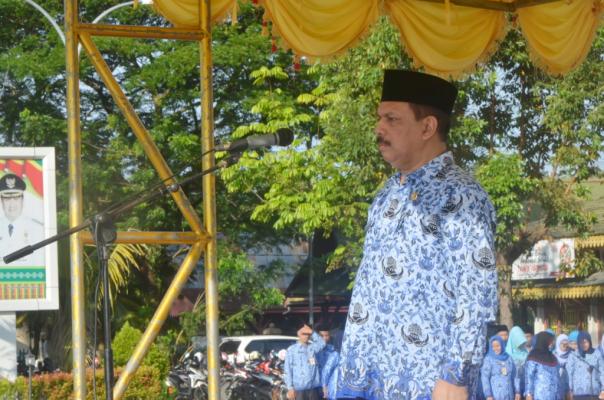 Sekda Inhil Jadi Irup Apel Gabungan, 2016 Harus Lebih Baik