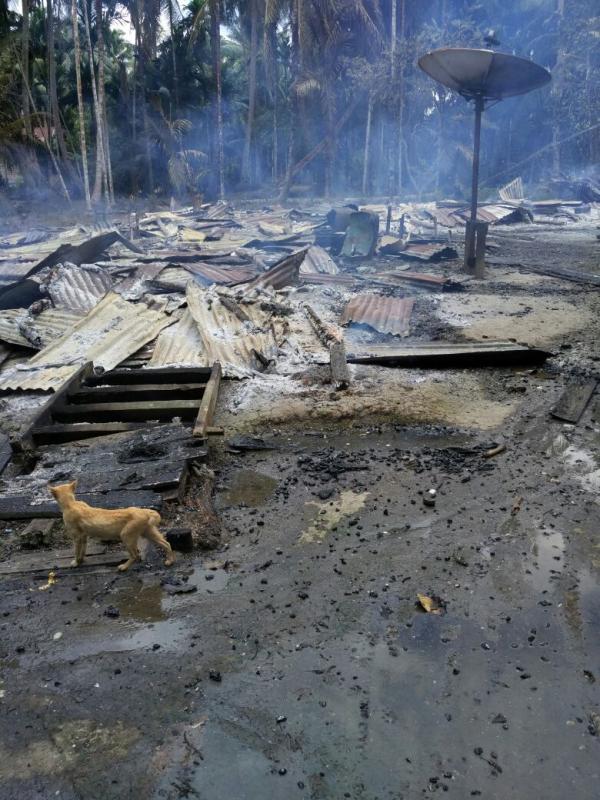 Seorang Nenek Terjebak dalam Rumah yang Terbakar di Inhil