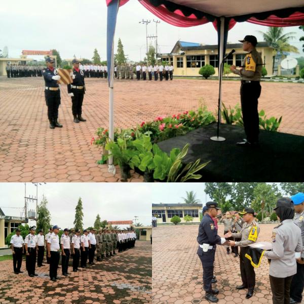 HUT Satpam Ke - 37 Tahun 2017, Kapolres Rohil AKBP Sigit Adiwuryanto SIK MH Bacakan Amanat Kapolri
