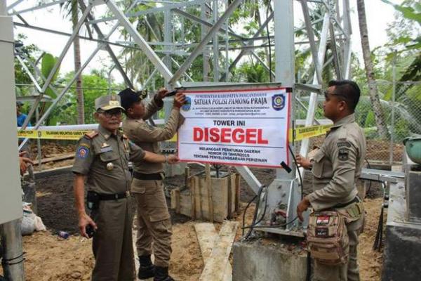 Satpol PP Segel Beberapa Tower Telkomsel