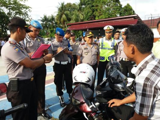 Tak Patuhi Aturan Lalu Lintas, Sepuluh Motor Personil Polres Meranti Terancam Sanksi Tilang