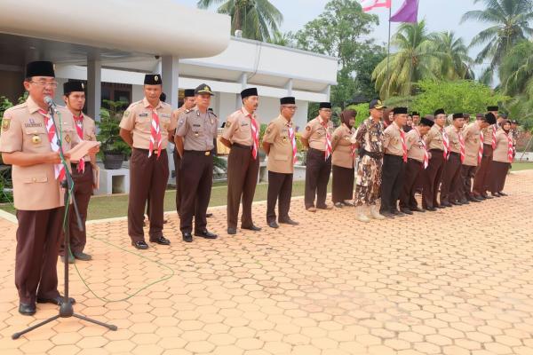 Apel Gelar Senja Pramuka 2018, Bupati Inhil Bertindak Sebagai Irup