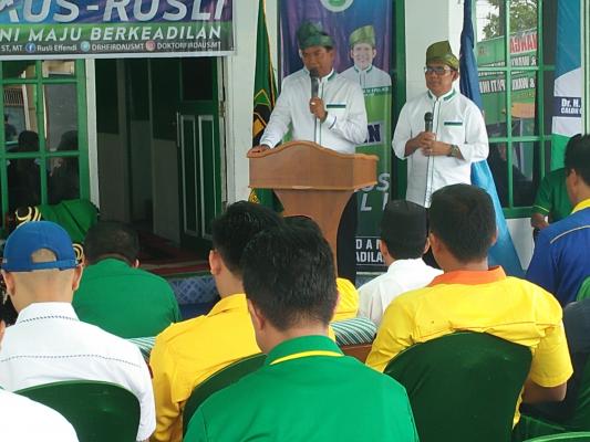 Disambut Ketua DPC PPP dan DPC Demokrat, Firdaus-Rusli Kunjungi Markas Tim Pemenangannya di Inhil 
