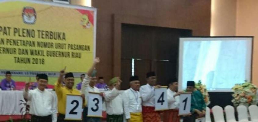 Ini Hasil Pencabutan Nomor Urut Calon Gubernur Riau