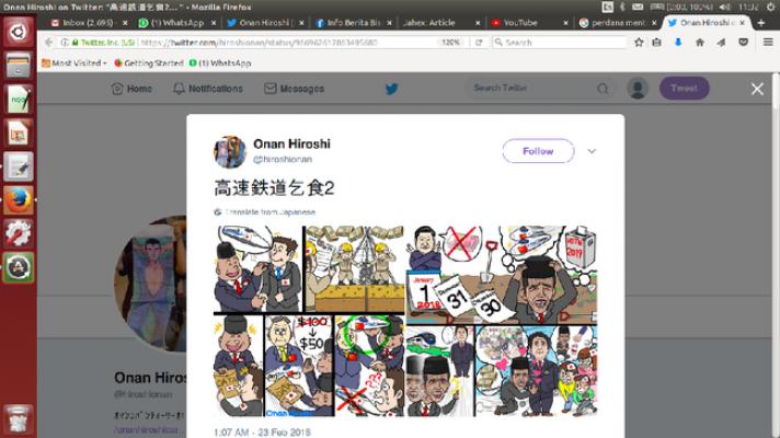 Komikus Jepang Sindir Proyek Kereta Cepat JKT-BDG Jokowi