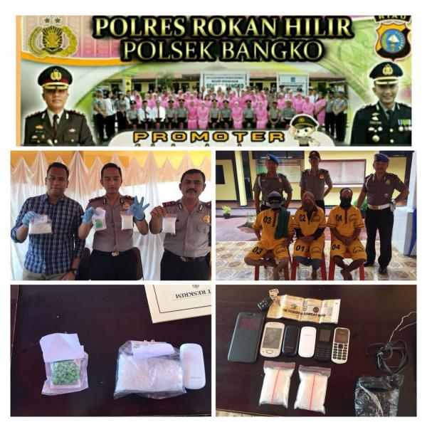 Polsek Bangko Gelar Pers Realease Pengungkapan Narkotika