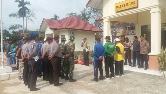 Polsek Keritang Gelar Latihan Penanggulangan Karhutla 