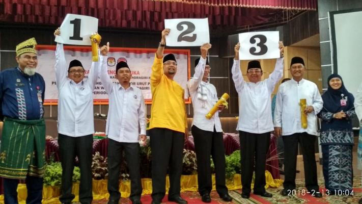 Sekda Inhil Hadiri Pengundian Nomor Urut Peserta Pilkada Bupati Dan Wakil Bupati Inhil Periode 2018 - 2023