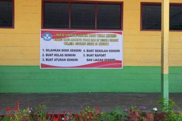 Sindir Sikap Wali Murid yang Tak Koperatif, Spanduk Sekolah Ini Viral