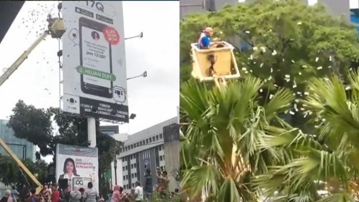 Viral, Beredar Video Hujan Duit di Kawasan Kuningan, Jakarta, Ini yang Sebenarnya Terjadi