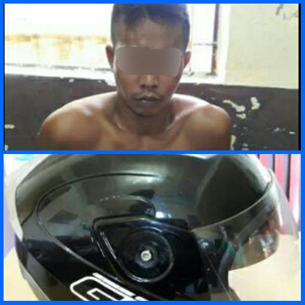 Curi Helm di Parkiran RSUD Puri Husada Tembilahan, Seorang Pemuda Ditahan Polisi