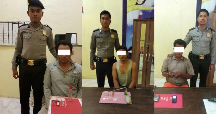 Polres Rohil Ringkus 3 Pelaku Narkoba di Bengkel