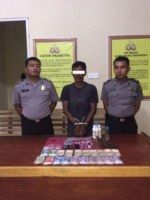 Polsek Rimba Melintang Rohil Lumpuhkan Pengedar Shabu dengan Timah Panas