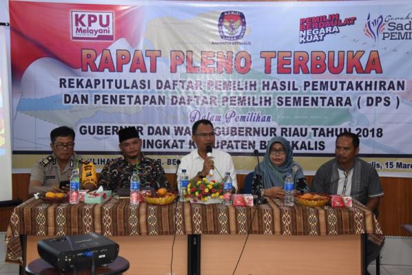  KPU Bengkalis Gelar Rapat Pleno Terbuka