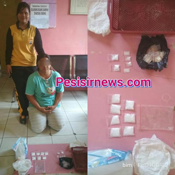 Ibu Rumah Tangga ini digelandang ke Mapolsek Bagan Sinembah terkait 13 paket sabu