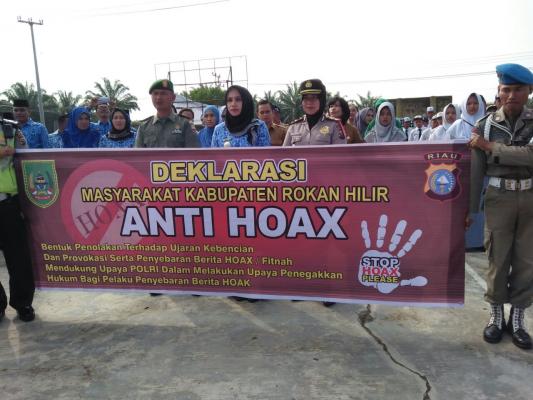 Kapolsek Bagan Sinembah Hadiri Upacara HKN Sekaligus Gelar Deklarasi Anti Hoax 