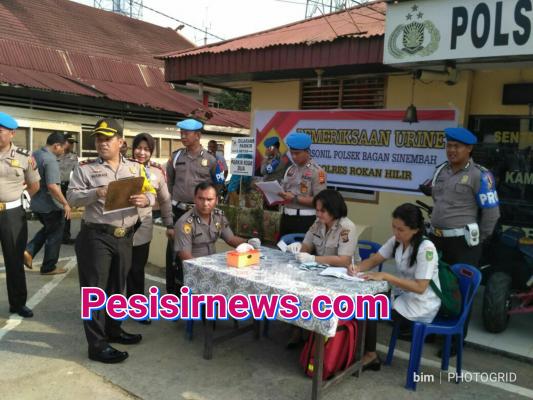Mendadak, Polres Rohil lakukan tes urine terhadap 43 personil Polsek Bagan Sinembah, ini hasilnya..