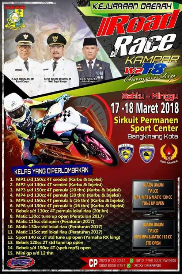 Pasti seru...!Kerjurda Road Race Kampar W2T8 Championship di Kota Bangkinang