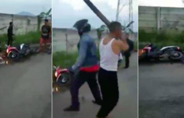 Sakti, Begal Motor Santai Digebukin Balok, Warga Ketakutan Lari Terbirit-birit