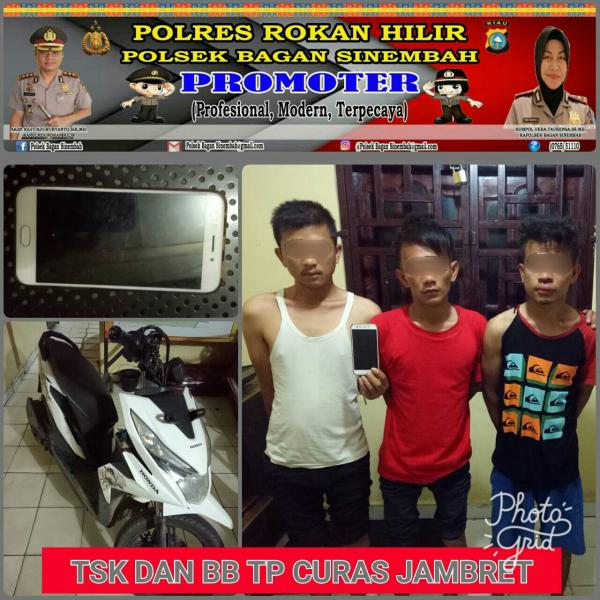 Terkait 3 pelaku jambret di Simpang Martabak, ini Himbauan Kapolsek Bagan Sinembah..