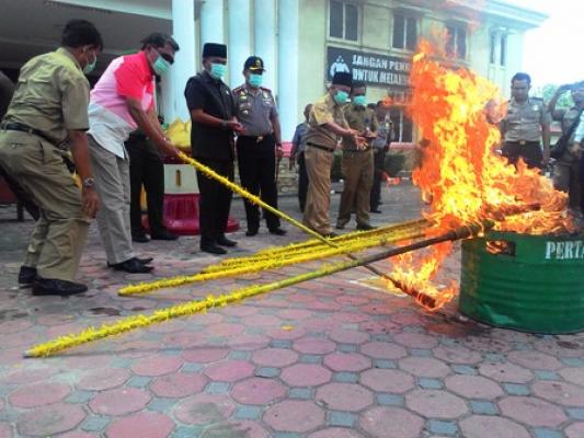 Polres Dumai Musnahkan BB Narkoba dari 17 Kasus