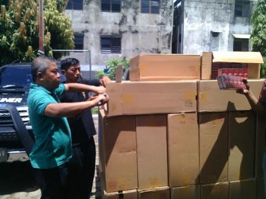 Polres Kuansing Amankan Ribuan Bungkus Rokok Ilegal