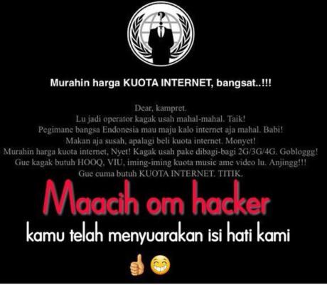 Netizen Merasa Diwakili Hacker Sampaikan Apirasi Telkomsel Mahal