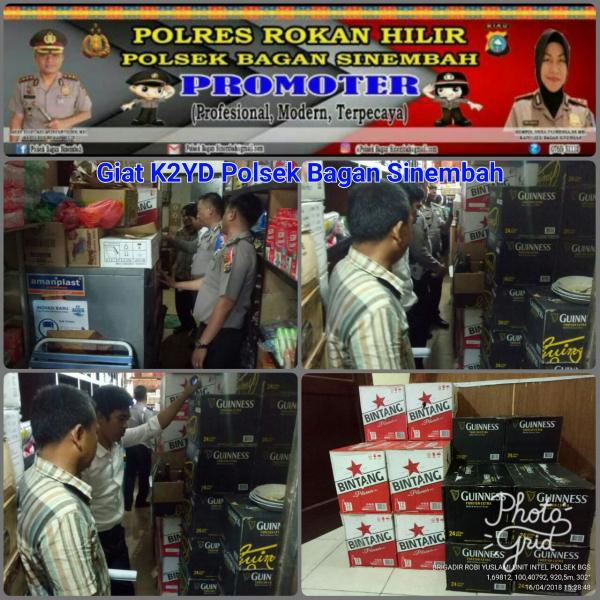 Ratusan Botol Miras Diamankan Polsek Bagan Sinembah Saat Gelar K2YD