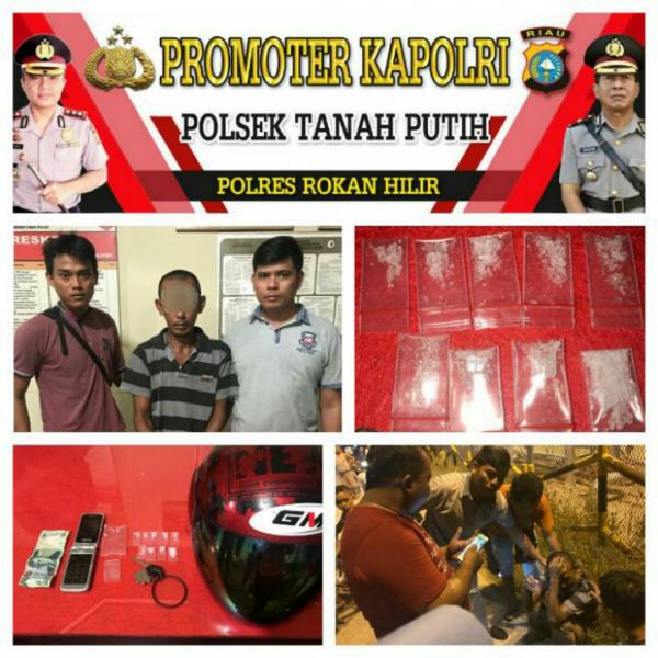 Seorang pria di Tanah Putih Rokan Hilir ini diringkus Polisi saat akan melakukan transaksi Shabu - shabu 